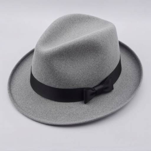 Cappello Borsalino in feltro grigio con nastro in grosgrain nero, un accessorio iconico e senza tempo.