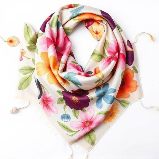 Foulard in seta con stampa floreale multicolore, un tocco di colore e allegria per ogni outfit.