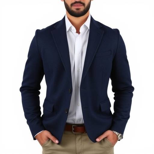 Giacca in cashmere blu navy da uomo, un capo elegante e confortevole per la mezza stagione.