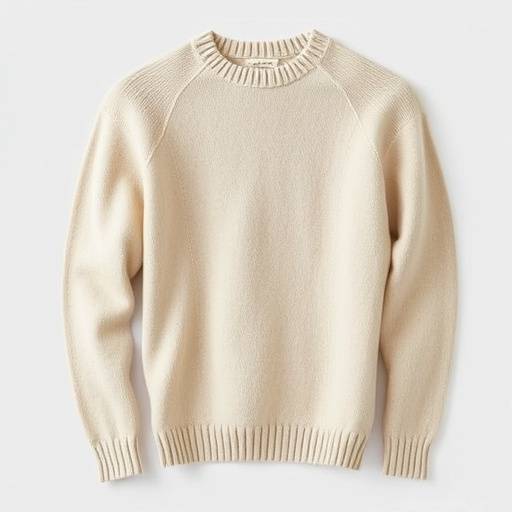 Maglione girocollo in lana merino color beige, un capo basico e versatile per ogni guardaroba.