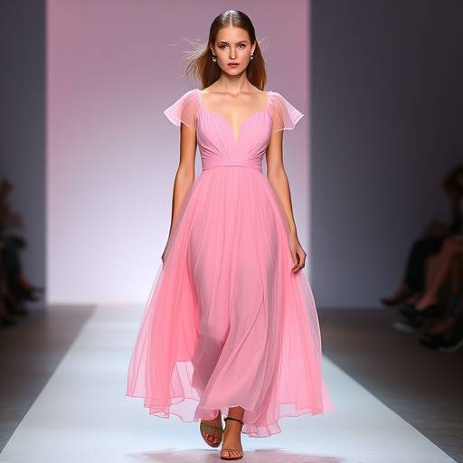 Modella che indossa un abito elegante della collezione Primavera/Estate