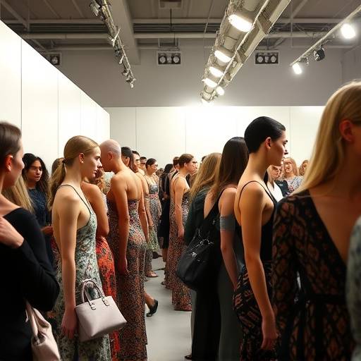 Modelle che si preparano nel backstage prima della sfilata