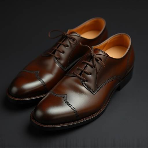 Scarpe stringate da uomo in pelle marrone scuro con suola in cuoio, perfette per un look elegante e formale.